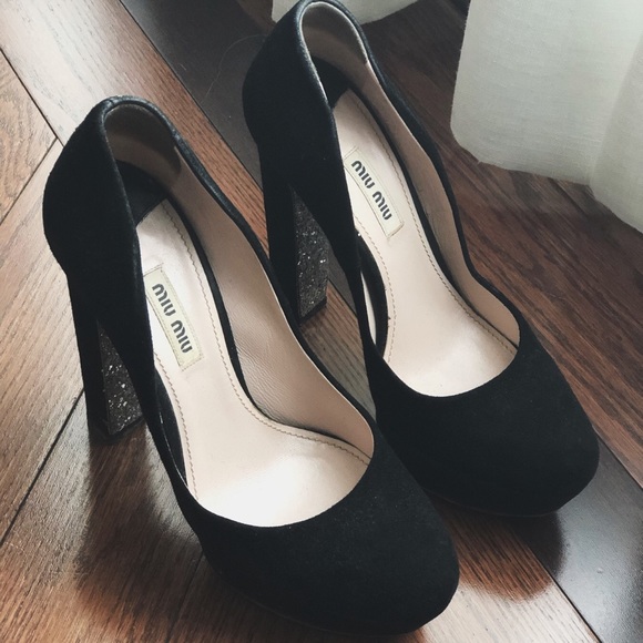 MiuMiu black pumps with sequin sole - Picture 5 of 5